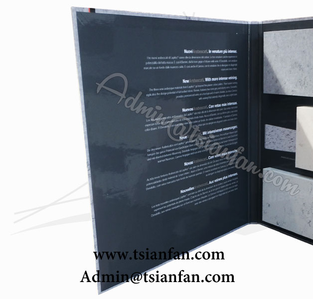Black Paper Quartz Stone Sample Book Printing  PY658