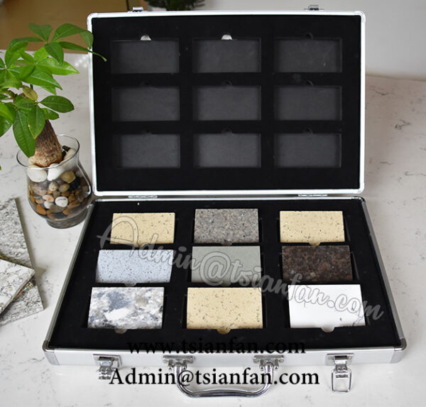 Wooden Quartz Stone Sample Suitcase PX601