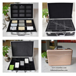 Wooden Quartz Stone Sample Suitcase PX601