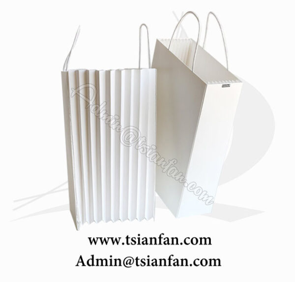 Shopping Recyclable White Kraft Paper Bag PG609