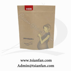 Food Grade Stand Up Kraft Paper Bag With Zipper PG611