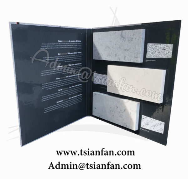 Black Paper Quartz Stone Sample Book Printing PY658