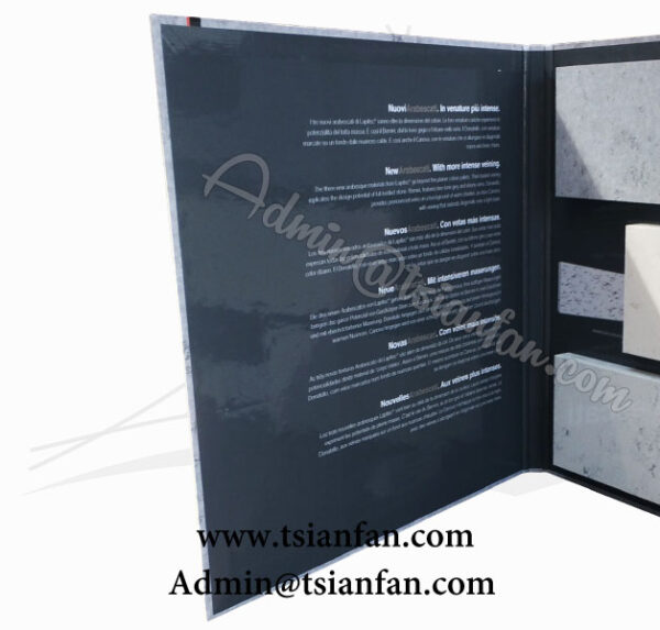 Black Paper Quartz Stone Sample Book Printing PY658