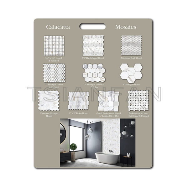 Custom Design New style MDF Mosaic tile sample display board PF005-18